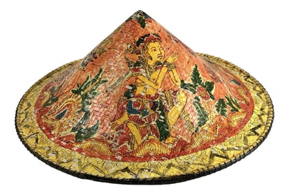 Authentic East Asian Farmer Rattan Hat
