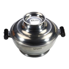 Mid 20th Century John Somers Brazilian Pewter Serving Bowl With Lid/Extra Bowl