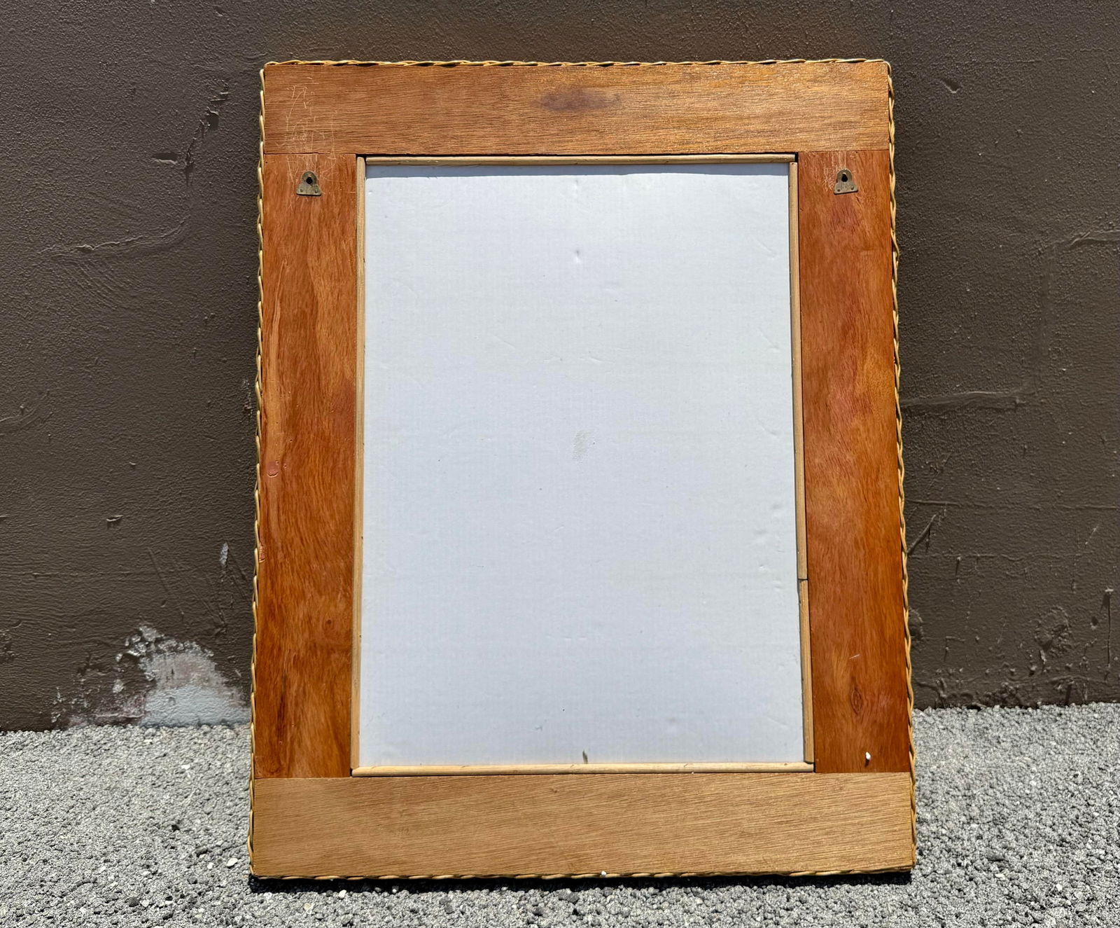 1980s Large Wall Mirror in Hand-Woven Wicker - 6