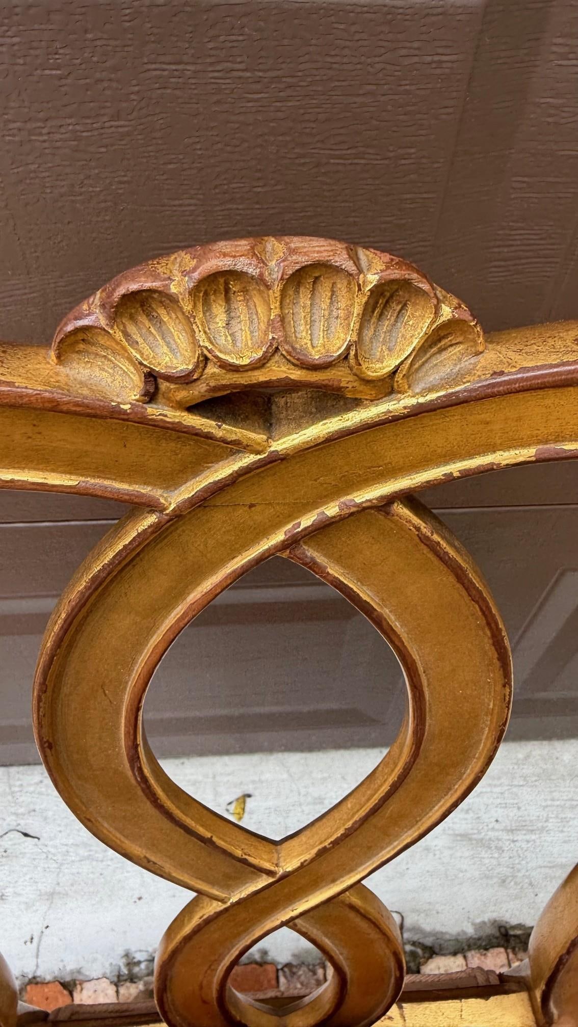 Pair of 1980s Gilded Hollywood Regency Side Chairs in the Style of Rose Tarlow - 10