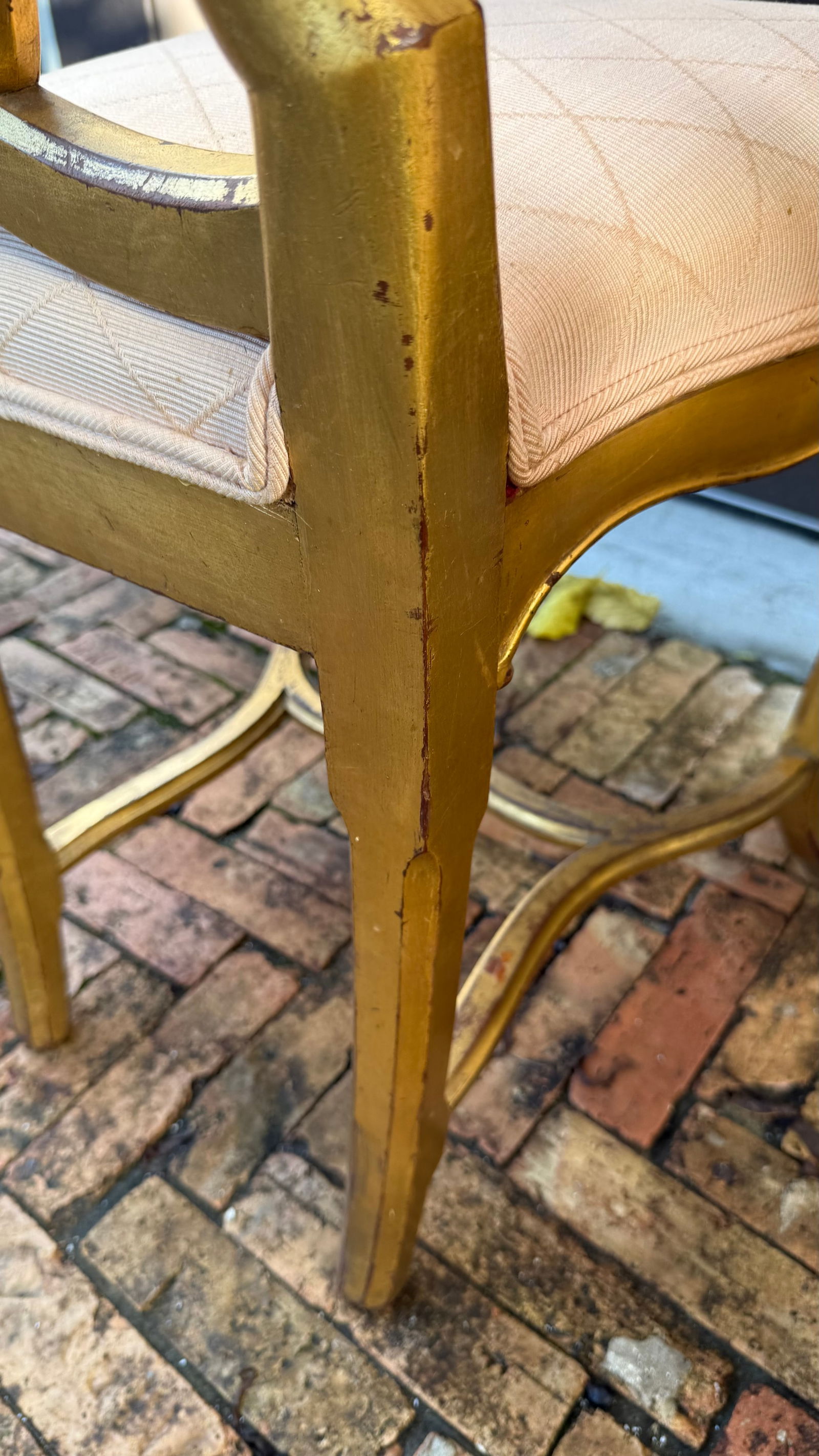 Pair of 1980s Gilded Hollywood Regency Side Chairs in the Style of Rose Tarlow - 15