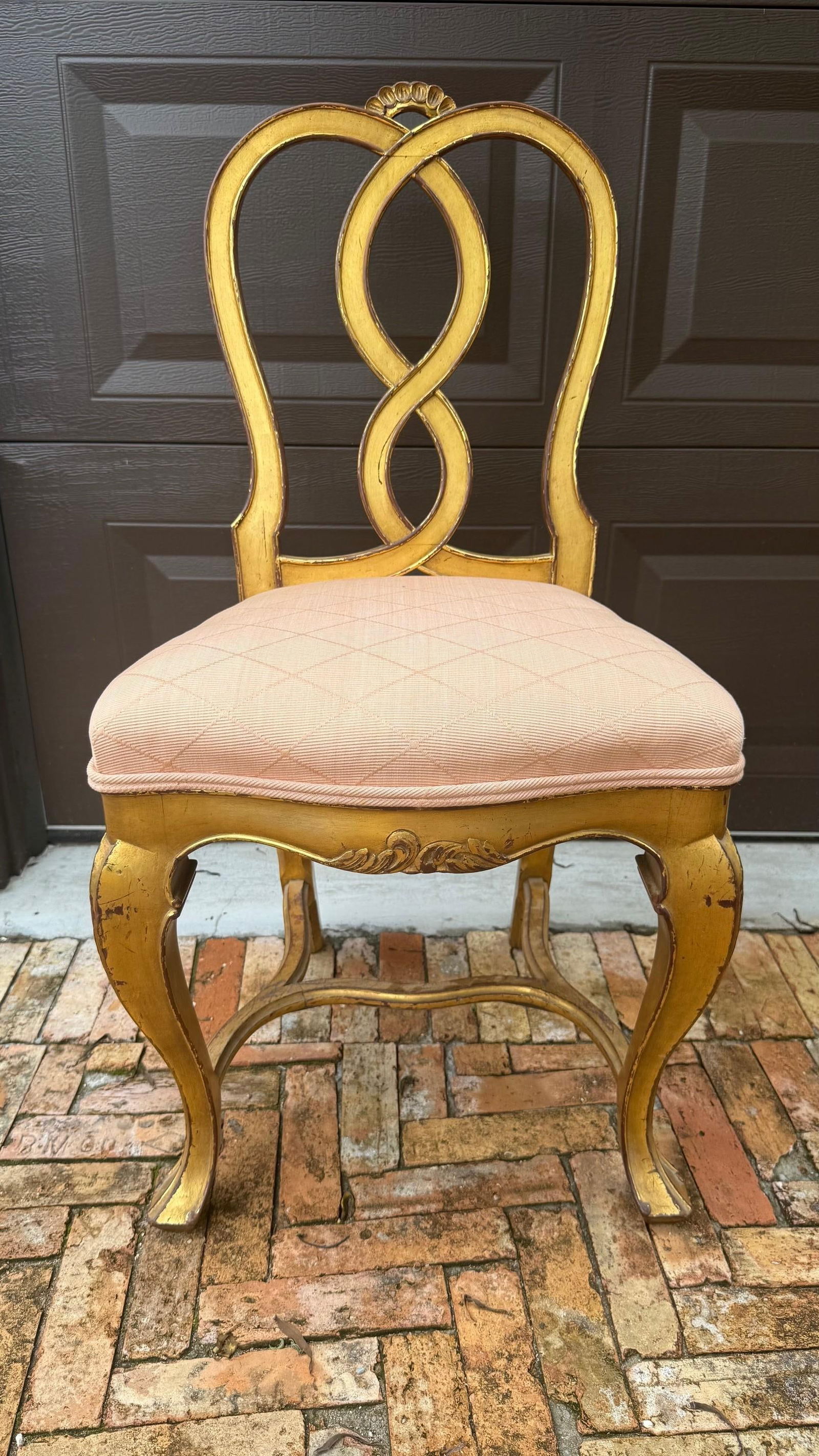 Pair of 1980s Gilded Hollywood Regency Side Chairs in the Style of Rose Tarlow - 3