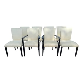 Set of 8 Lauren Ralph Lauren for Henredon Art Deco Style Black Oak Dining Chairs