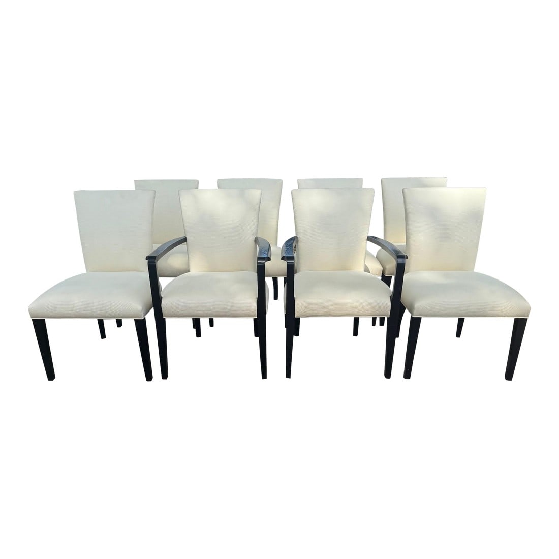 Set of 8 Lauren Ralph Lauren for Henredon Art Deco Style Black Oak Dining Chairs (1 of 12)