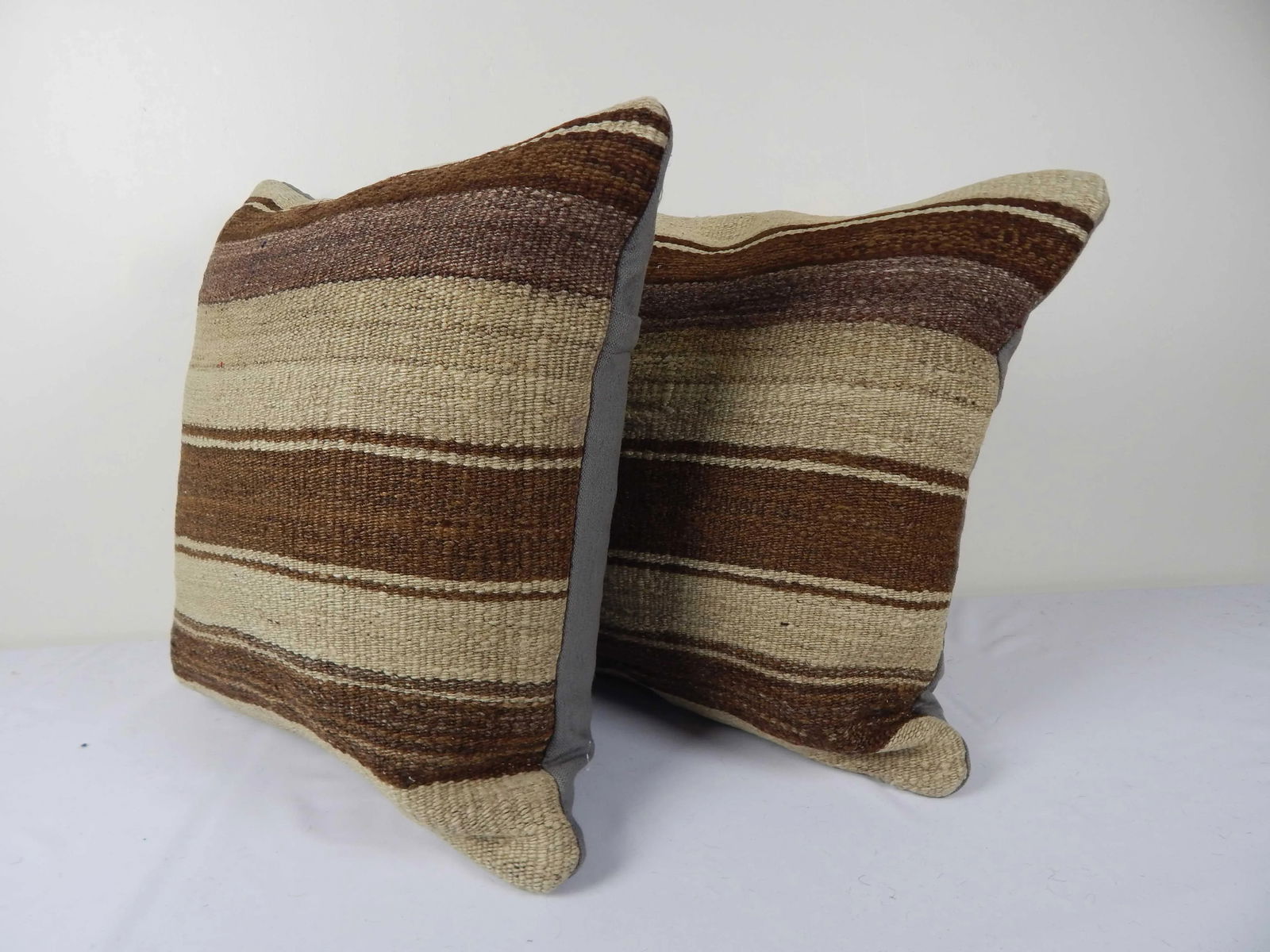 Set of Two Turkish Hemp Kilim Pillow 18" X 18" - 2