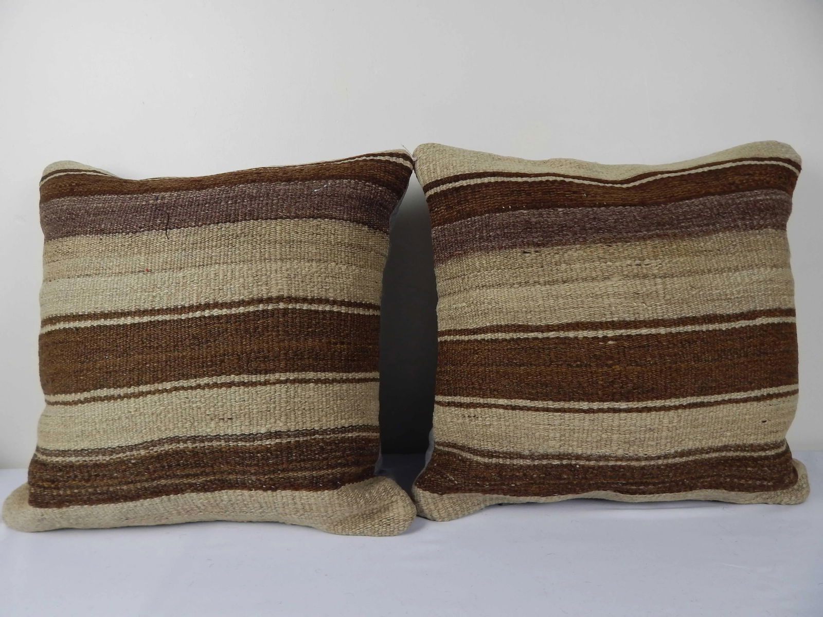 Set of Two Turkish Hemp Kilim Pillow 18" X 18" - 6