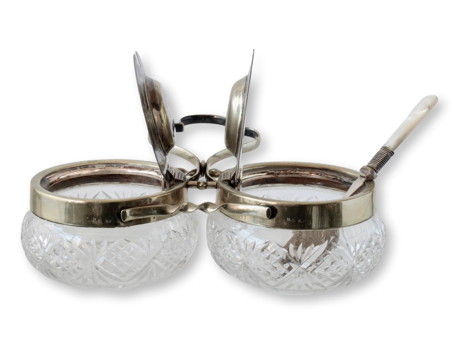 Victorian Preserves Set w/ Pearl Spoon - 2