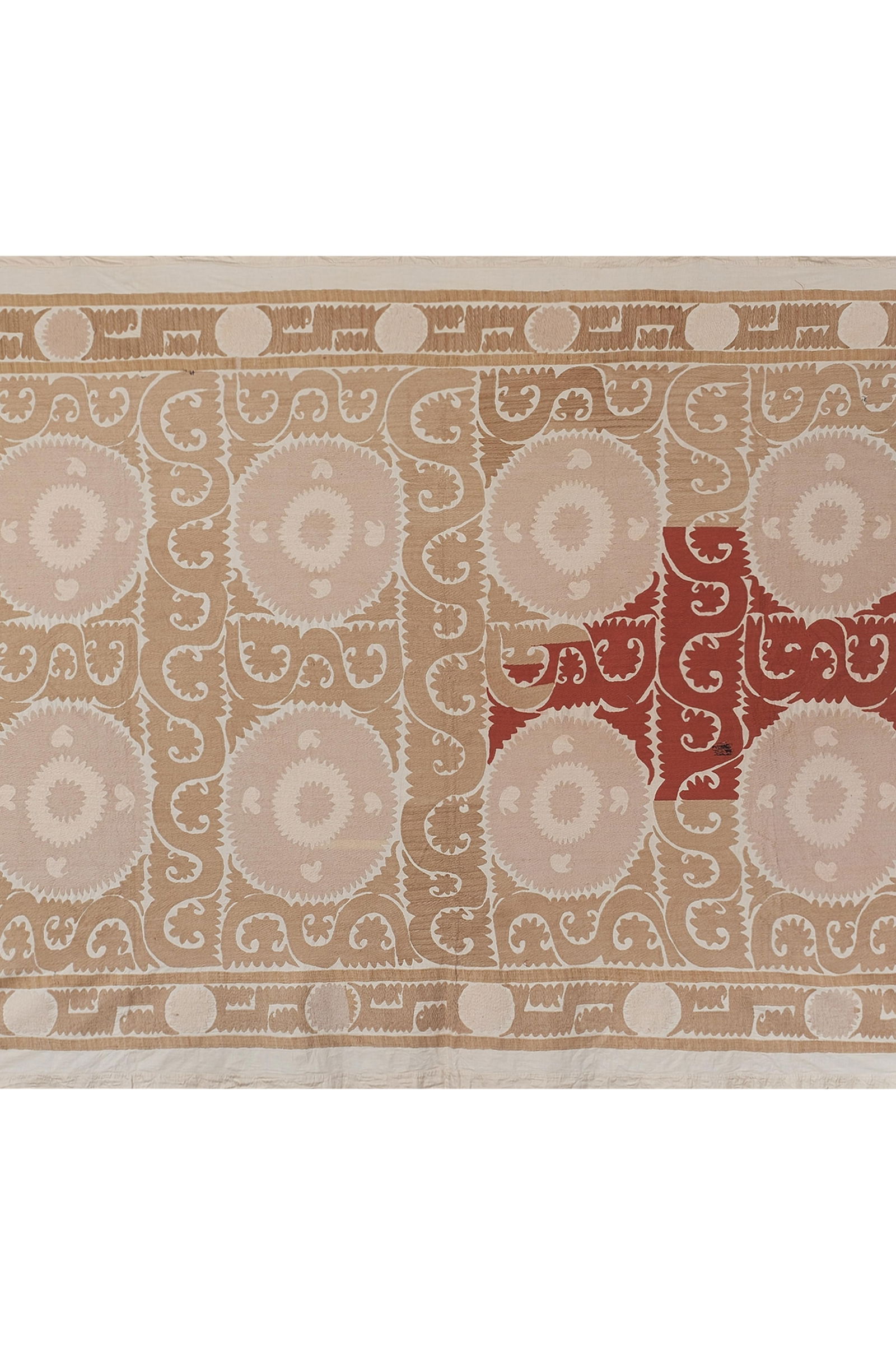 Suzani Bedspread - Red Camel and Pink Wall Decor - 5