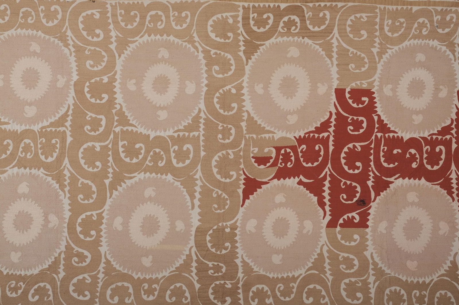 Suzani Bedspread - Red Camel and Pink Wall Decor - 6