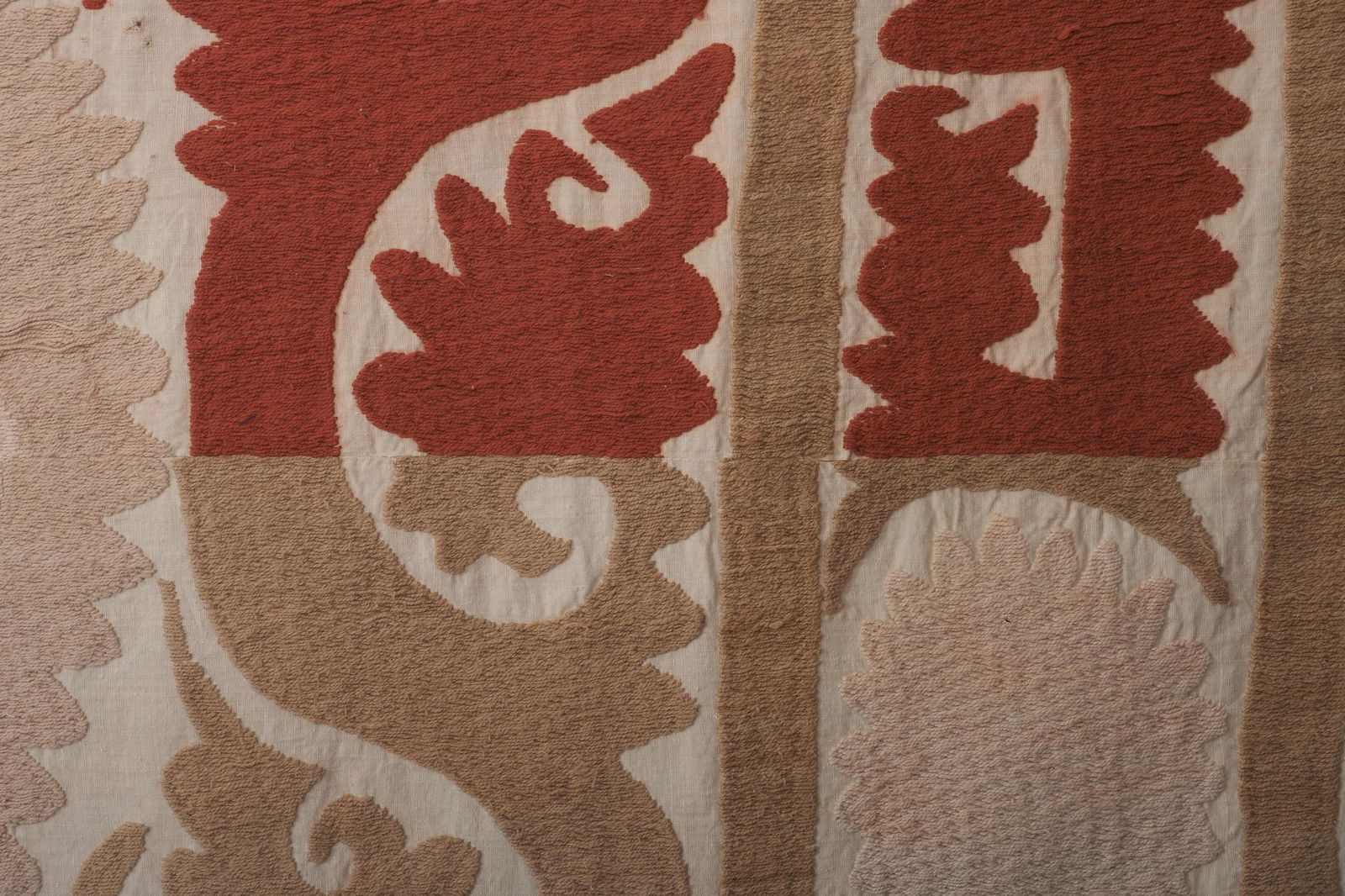 Suzani Bedspread - Red Camel and Pink Wall Decor - 7