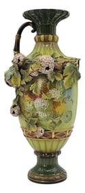 Antique Rh Austria Hand-Painted Porcelain Ewer Vase by Robert Hanke – Hydrangea Relief Motif