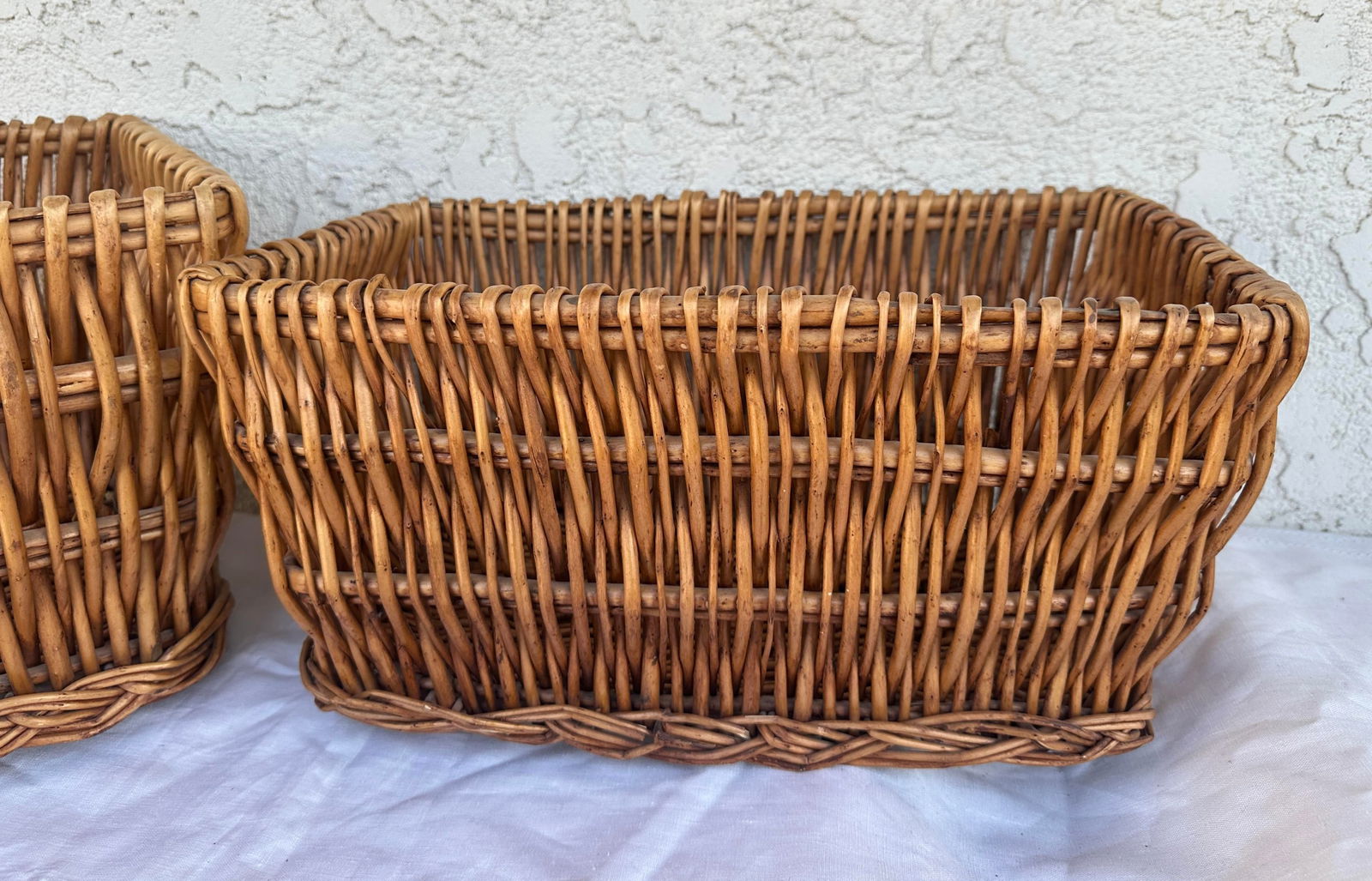 Set of 3 Woven Wicker/Rattan Nesting Baskets - 10