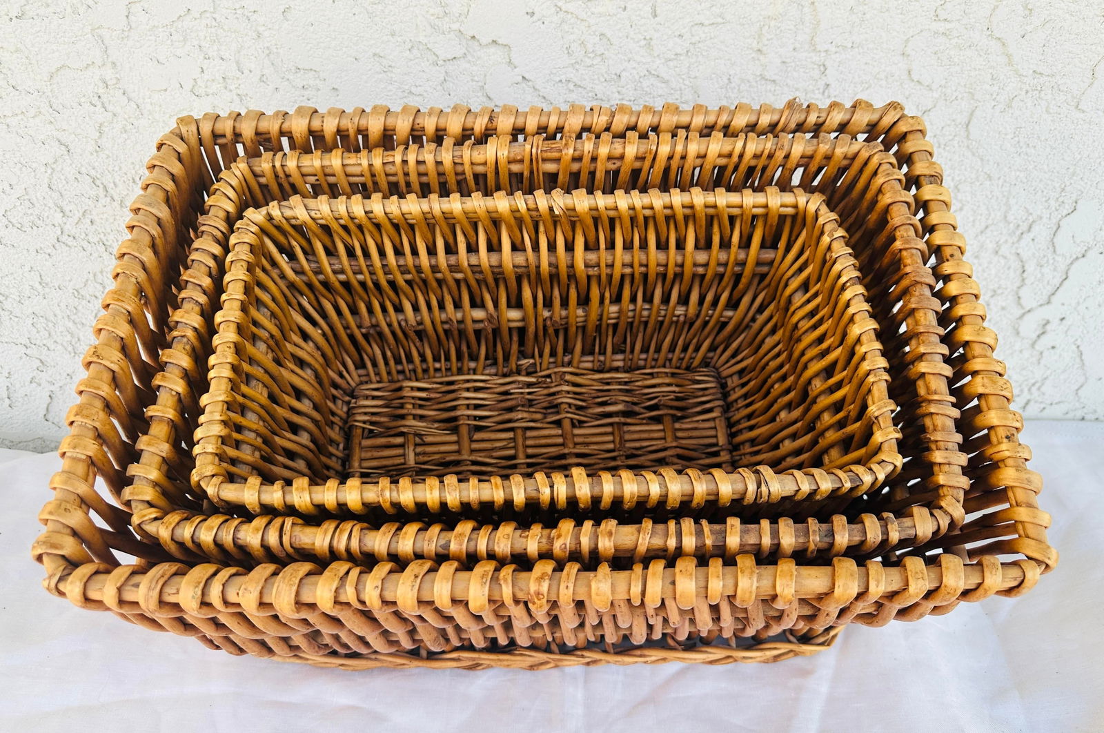Set of 3 Woven Wicker/Rattan Nesting Baskets - 2