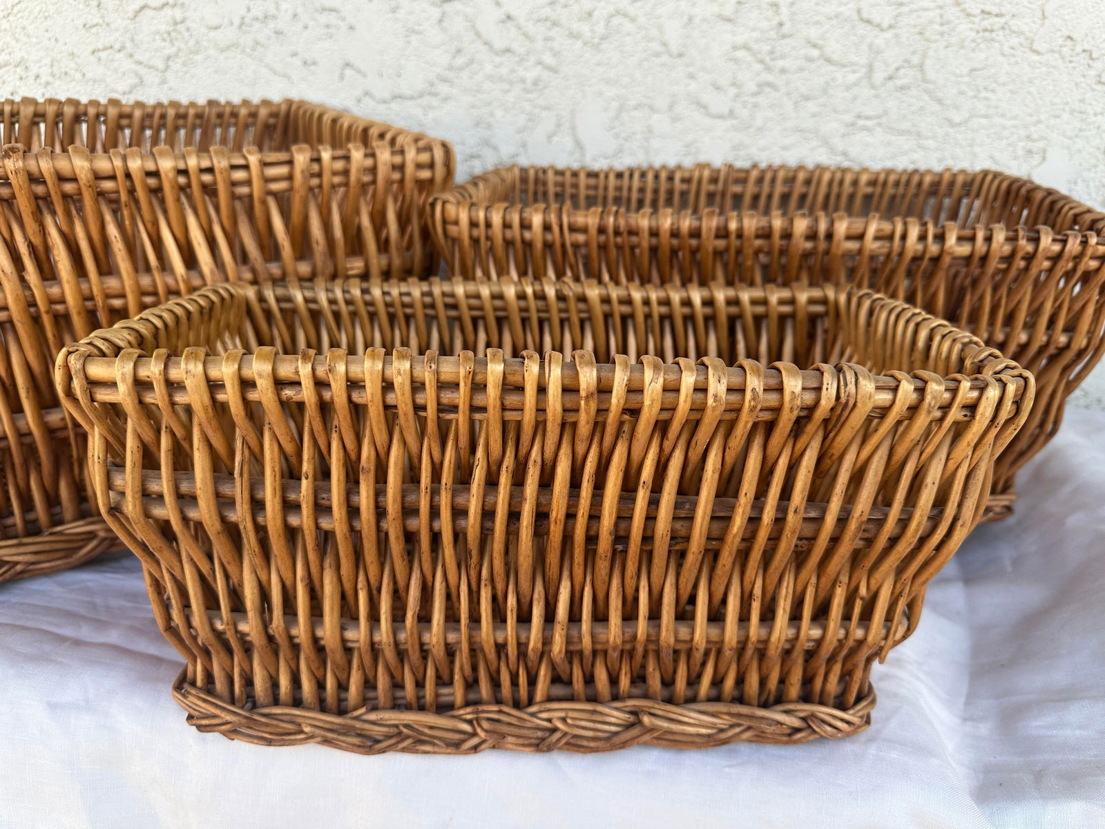 Set of 3 Woven Wicker/Rattan Nesting Baskets - 4