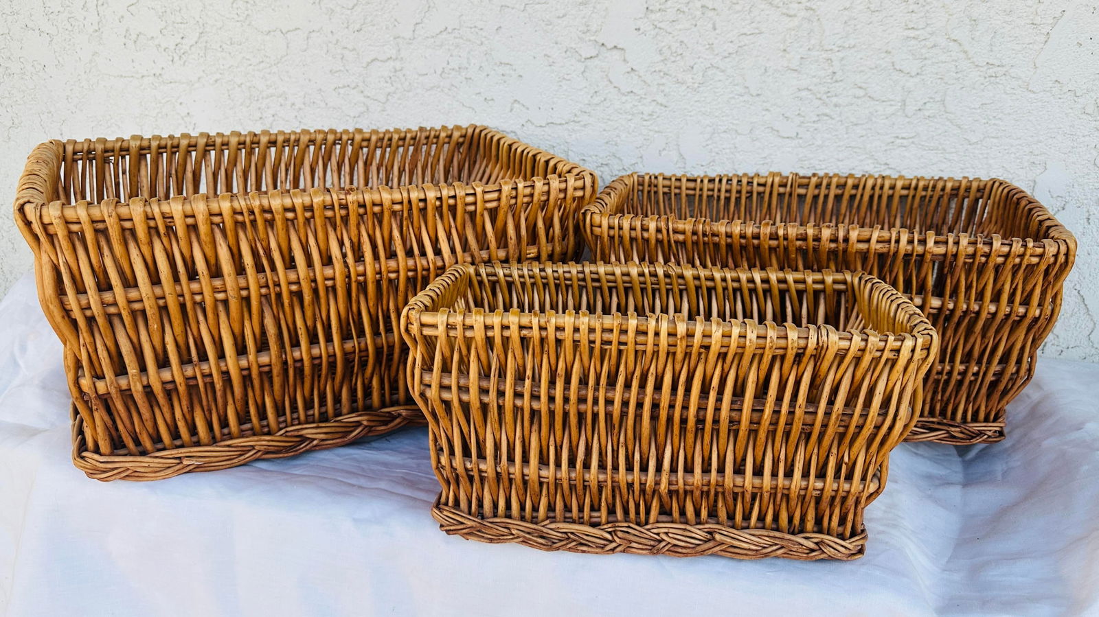 Set of 3 Woven Wicker/Rattan Nesting Baskets - 5