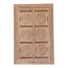 From an Ancient Indian Courtyard, Carved Window Mirror