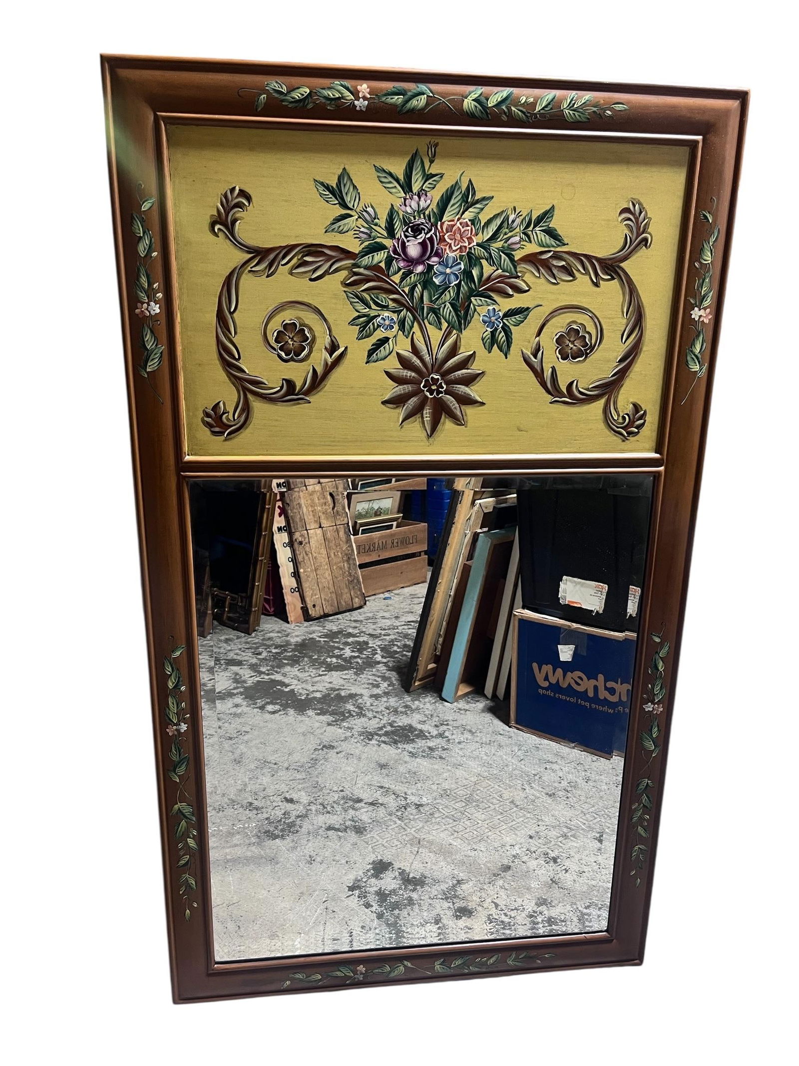 Hilda Flack Large Hand Painted Wall Mirror - 3