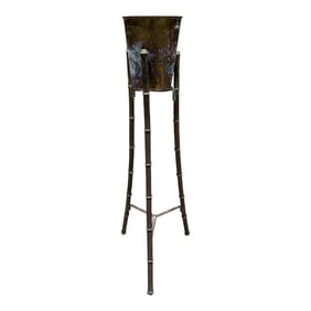 French Hollywood Regency Tripod Brass Planter Stand