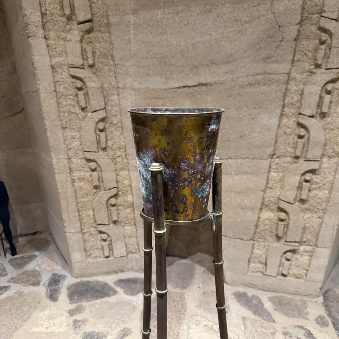 French Hollywood Regency Tripod Brass Planter Stand - 5