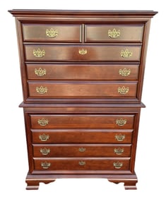 Cherry Chippendale 6-Drawer Cheat of Drawers