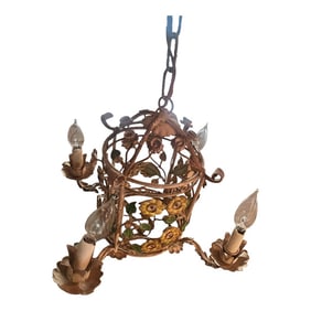 Hollywood Regency Four Armed Chandelier 1930's