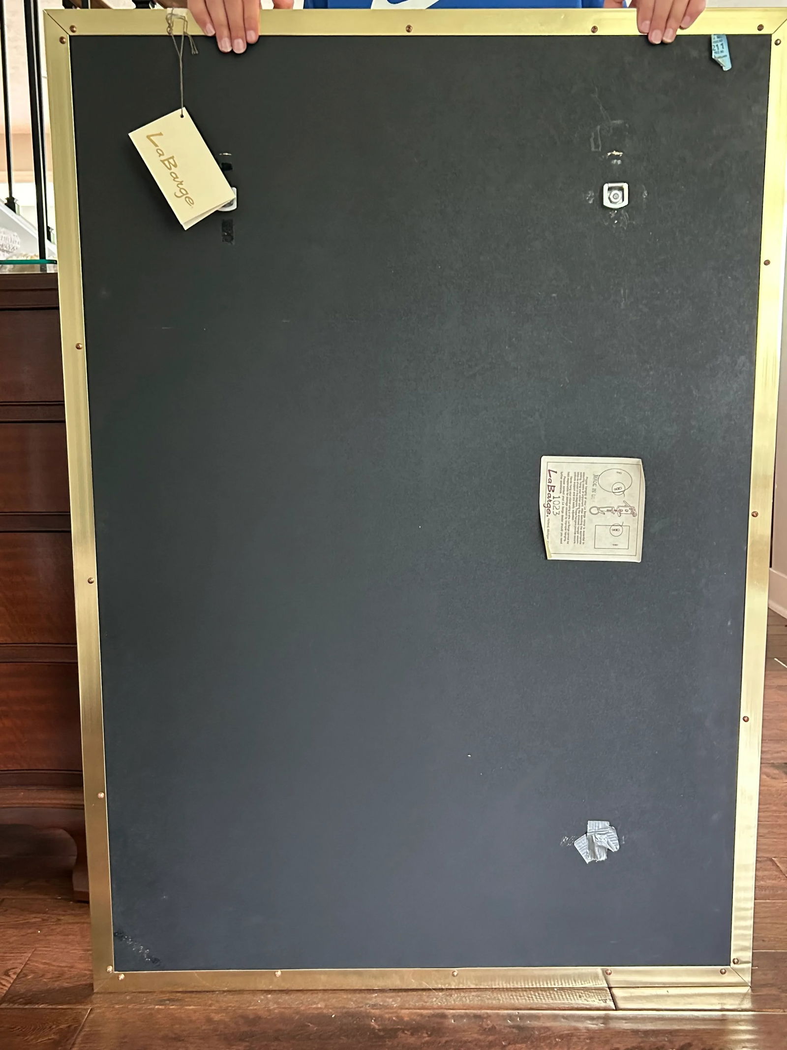 Vintage La Barge Mirror With Segmented Beveled Glass With Gold Metal Frame - 10