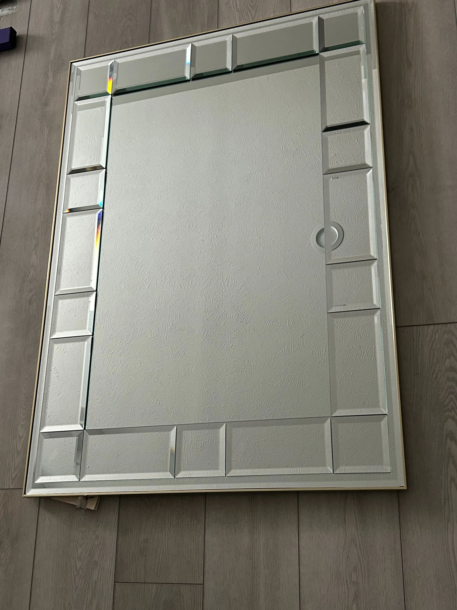 Vintage La Barge Mirror With Segmented Beveled Glass With Gold Metal Frame - 4