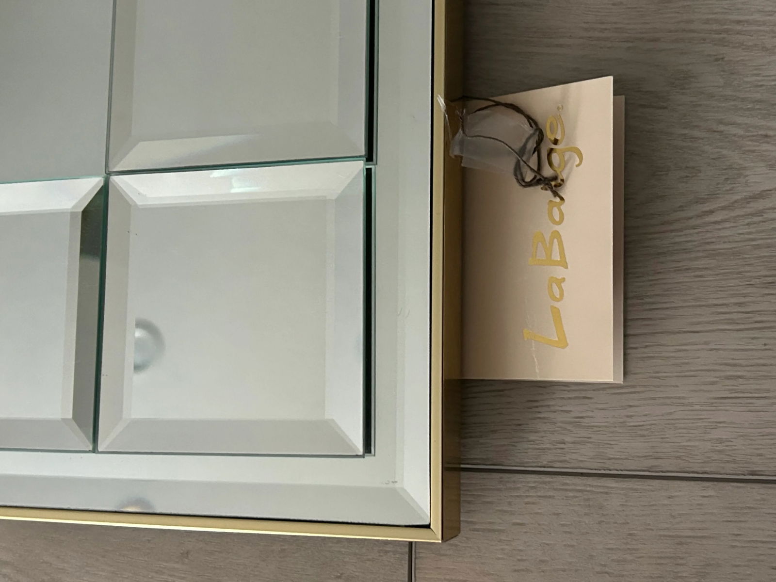 Vintage La Barge Mirror With Segmented Beveled Glass With Gold Metal Frame - 8