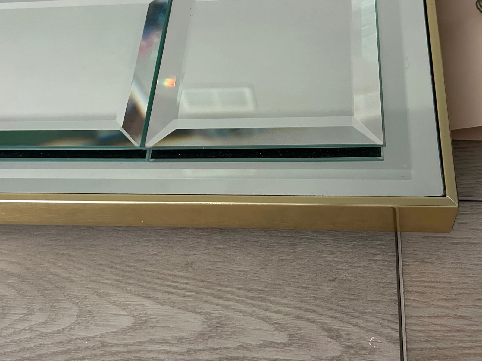 Vintage La Barge Mirror With Segmented Beveled Glass With Gold Metal Frame - 9