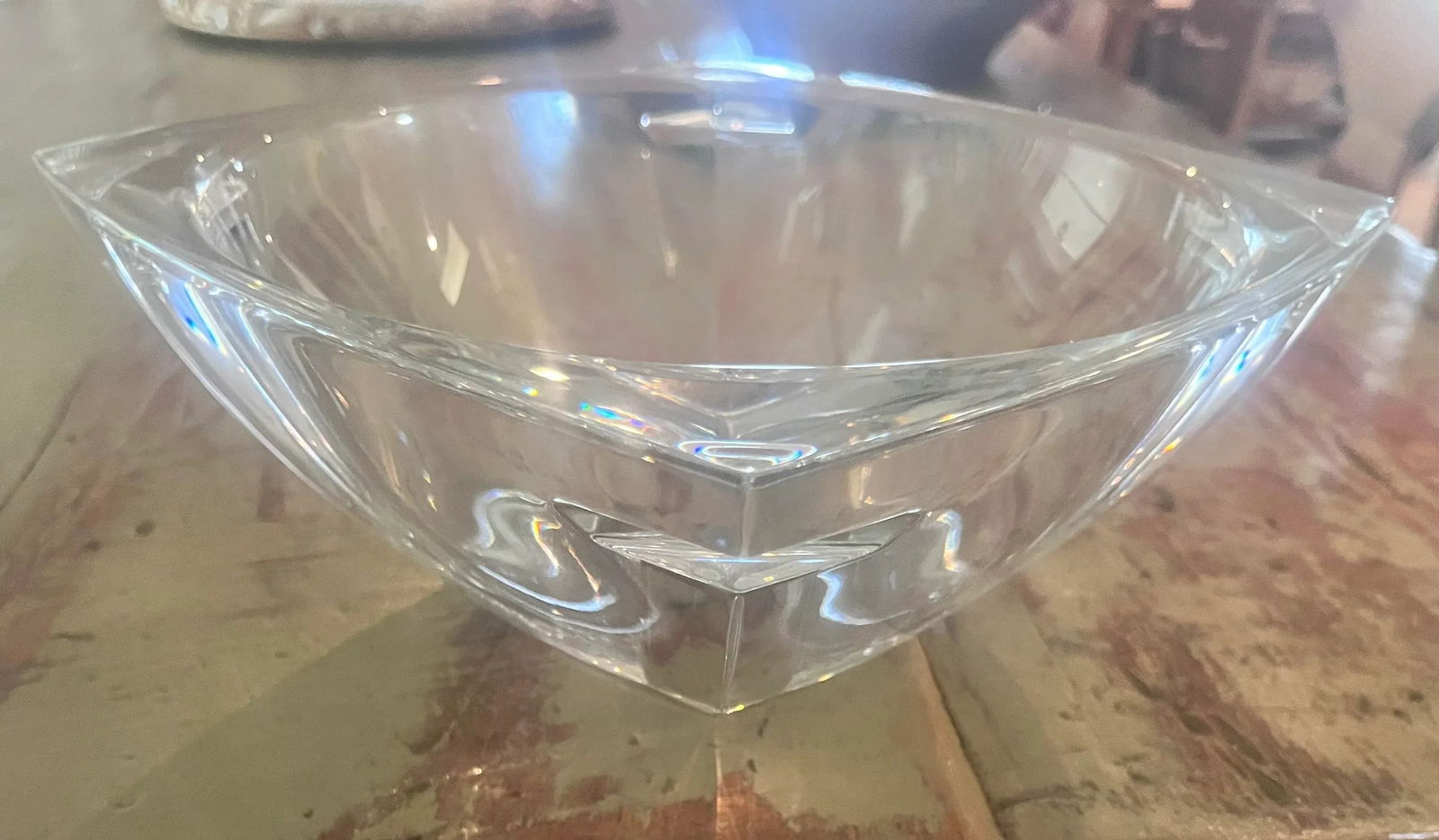 1980s Clear Heavy Glass Waterford Bowl - 2