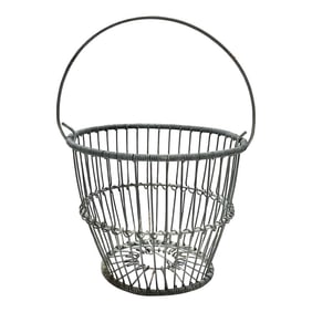 Antique Zinc Wire Egg Gathering Basket