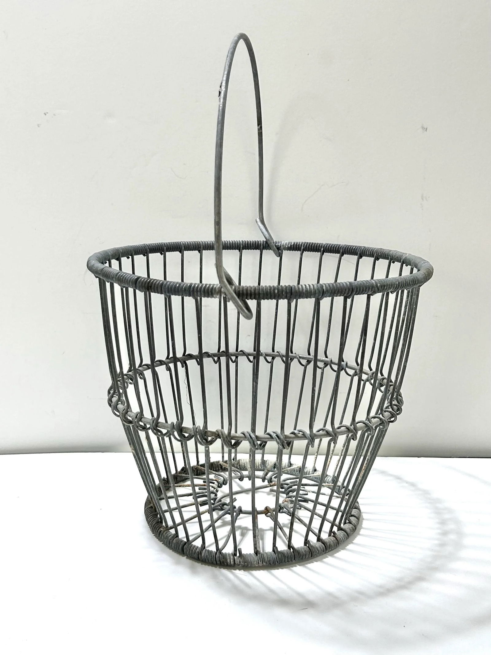 Antique Zinc Wire Egg Gathering Basket - 2