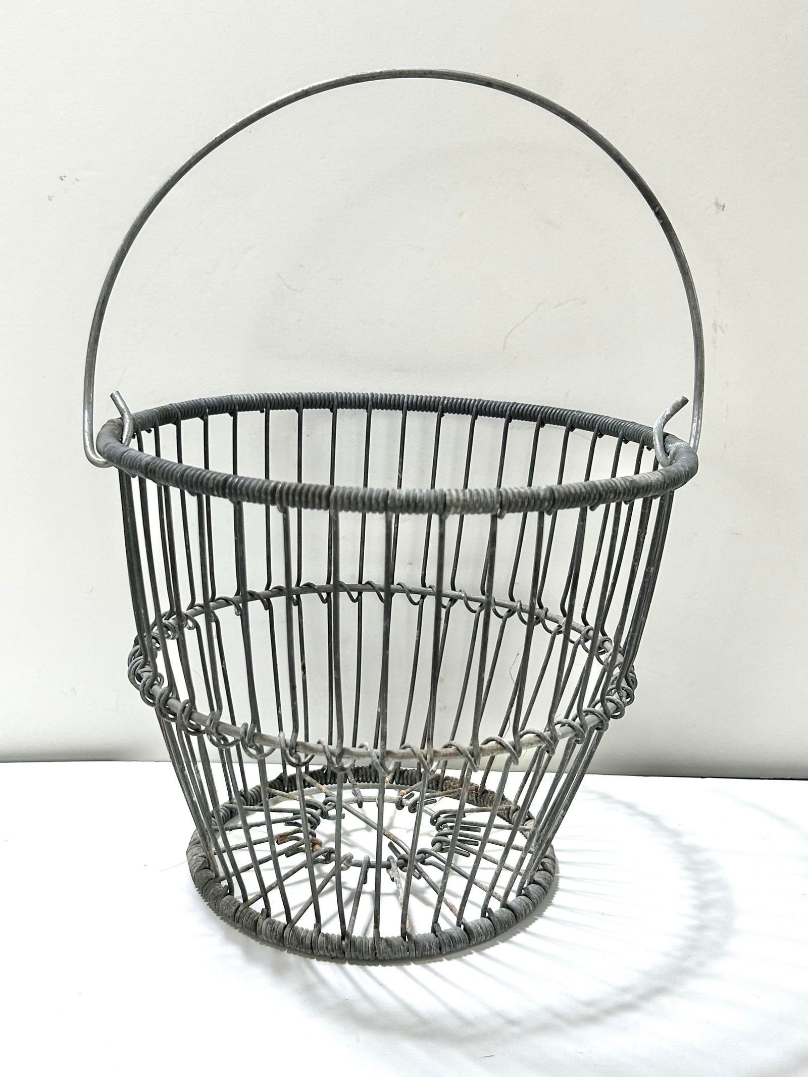 Antique Zinc Wire Egg Gathering Basket - 3