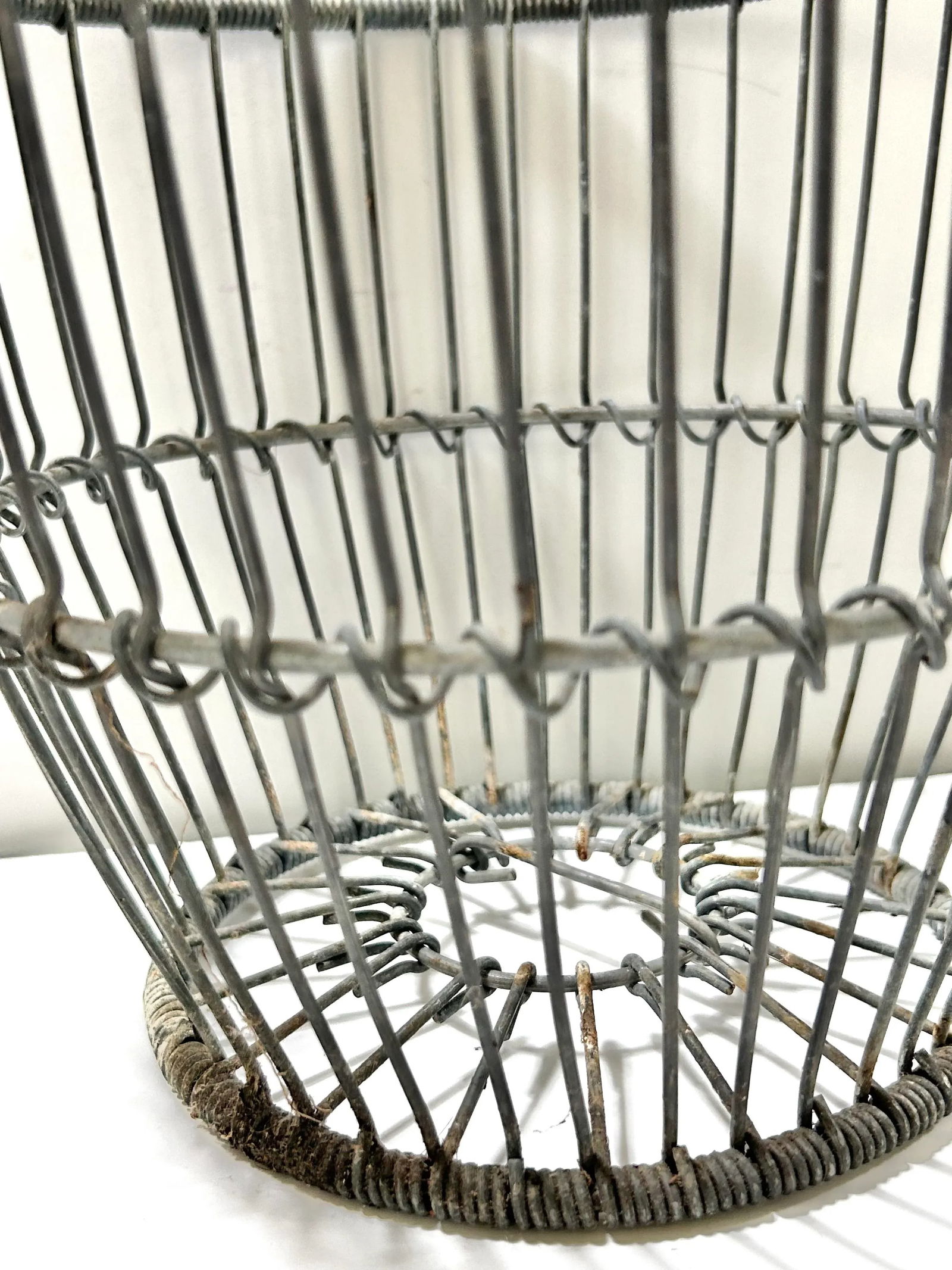 Antique Zinc Wire Egg Gathering Basket - 7