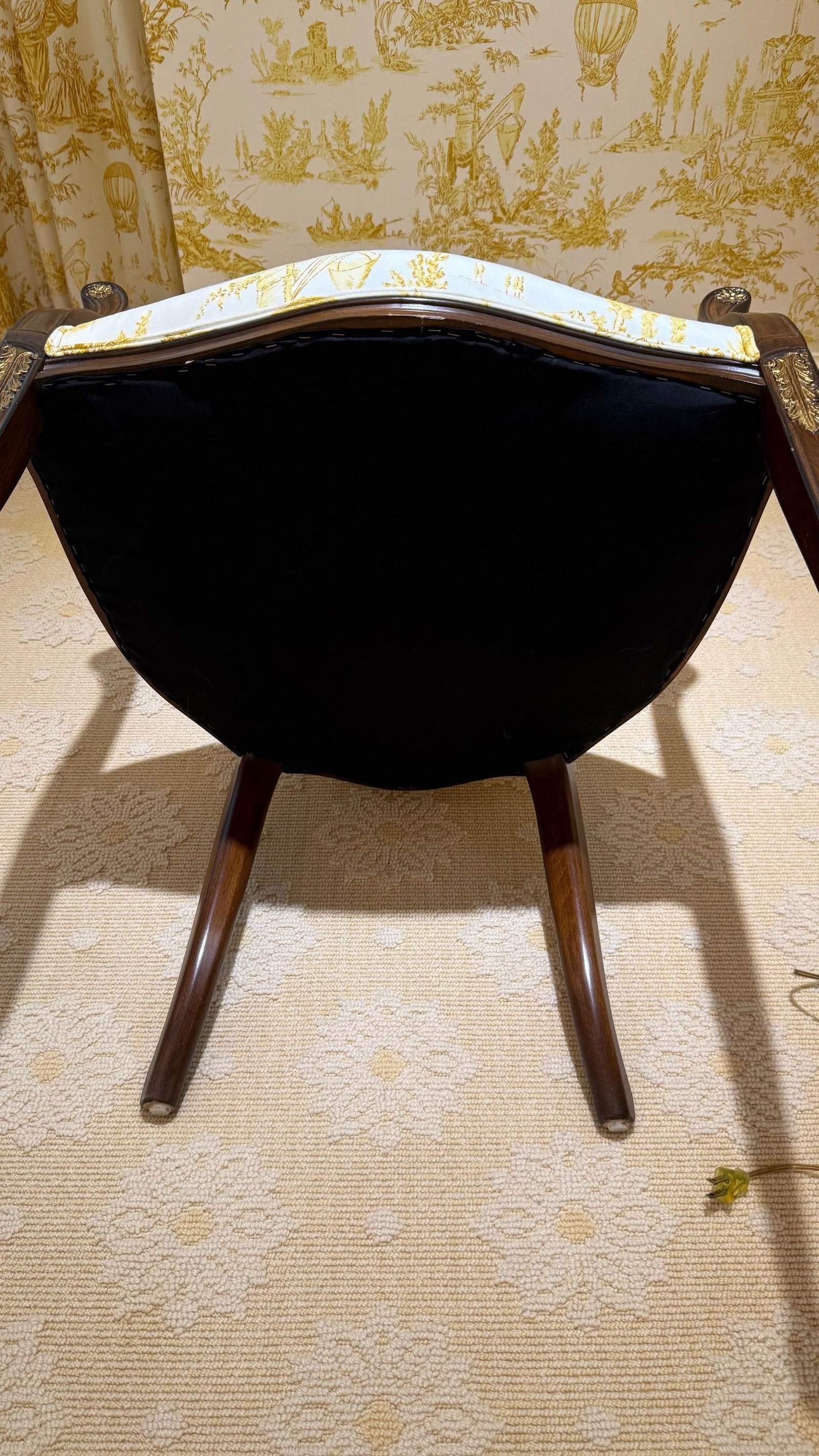 1990s Hepplewhite Style Spider Back Armchair With "Balloon De Neumours" Upholstery - 10