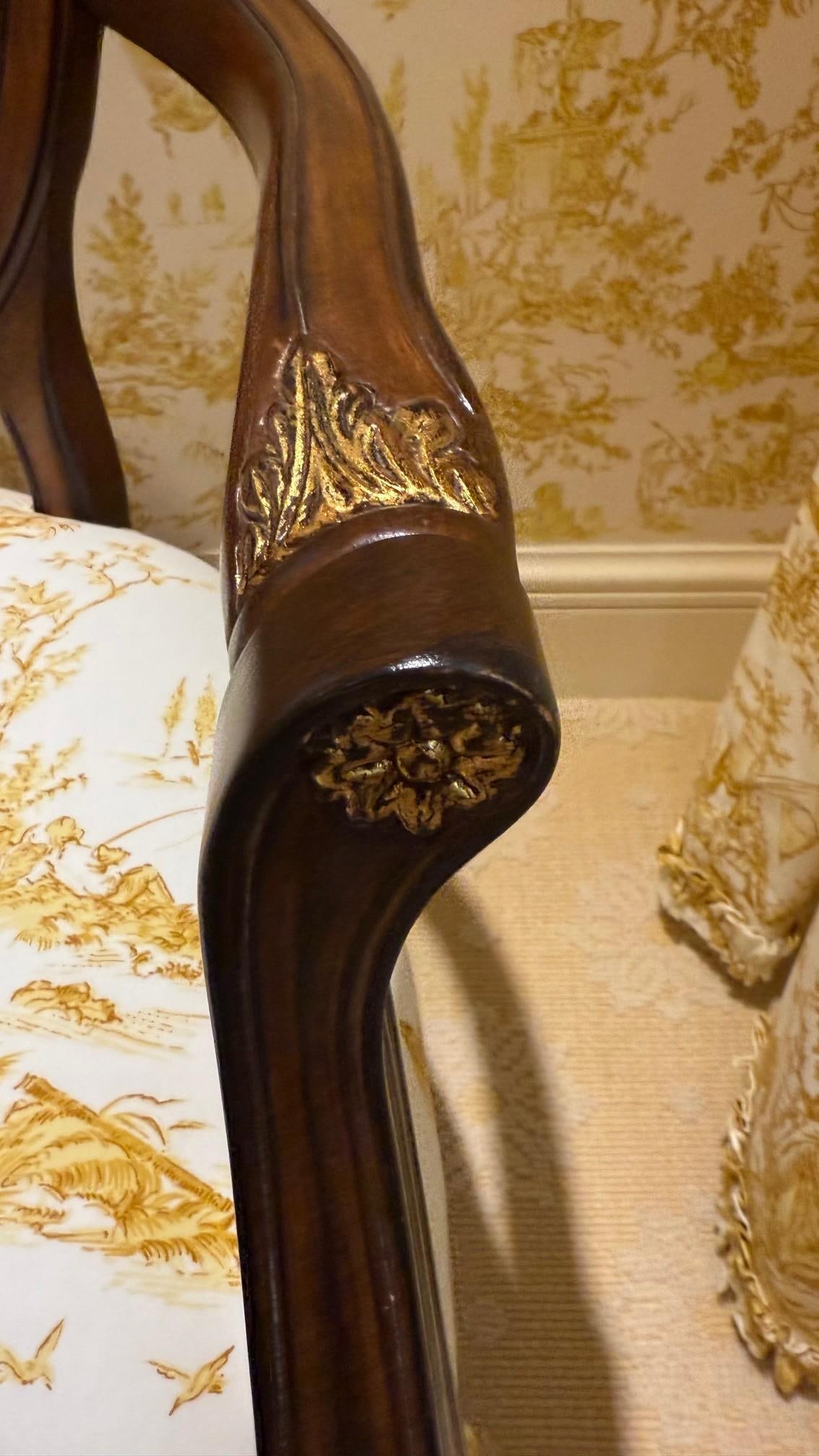 1990s Hepplewhite Style Spider Back Armchair With "Balloon De Neumours" Upholstery - 7