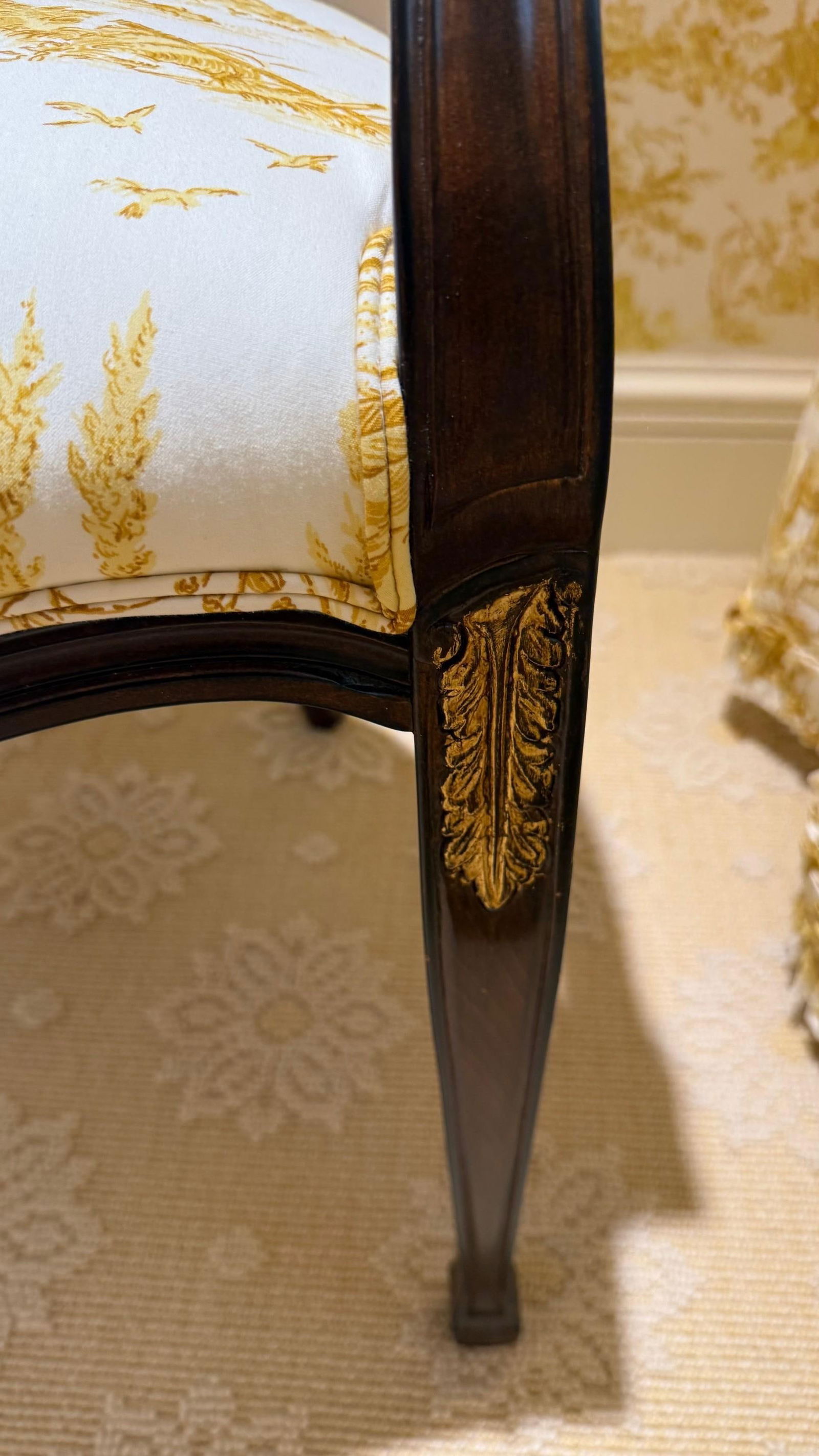 1990s Hepplewhite Style Spider Back Armchair With "Balloon De Neumours" Upholstery - 8