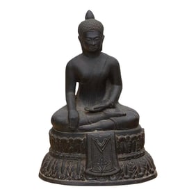 Captivating Metal Buddha With Patinated Finish