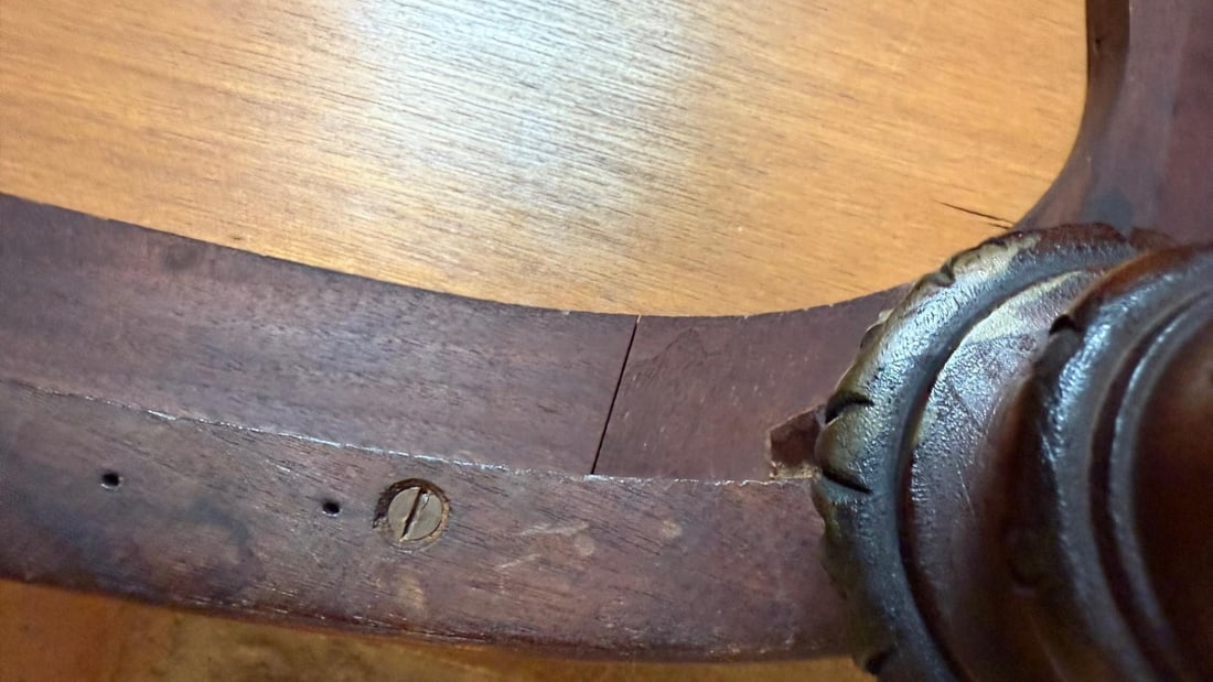 Antique Irish Carved Dressing Table Stool With Upholstered Seat - 11