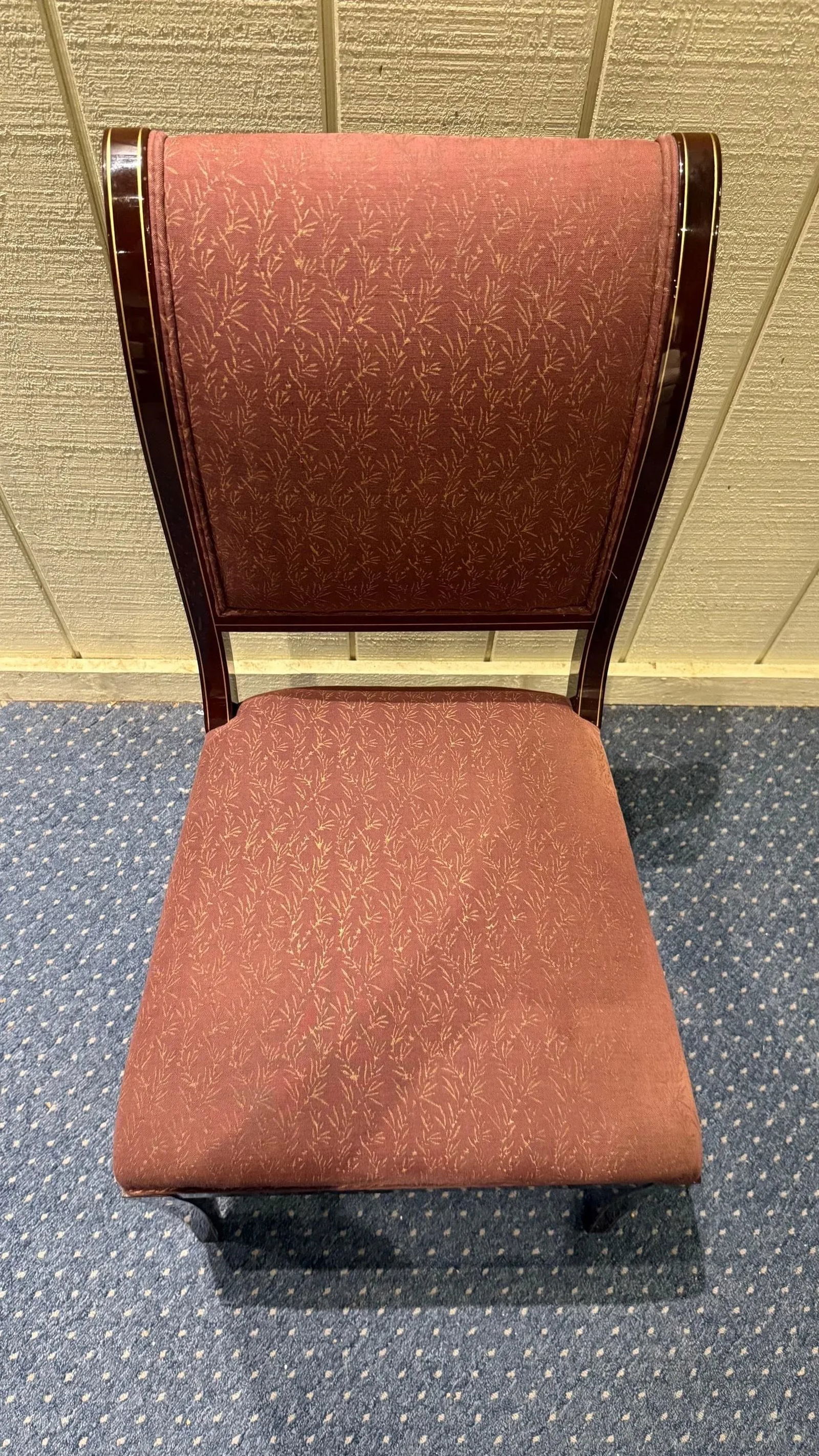 Kindel Mahogany Sleigh Back Side Chair With Hand-Painted Gold Accents - 10