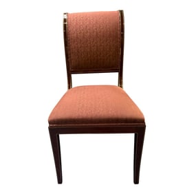 Kindel Mahogany Sleigh Back Side Chair With Hand-Painted Gold Accents