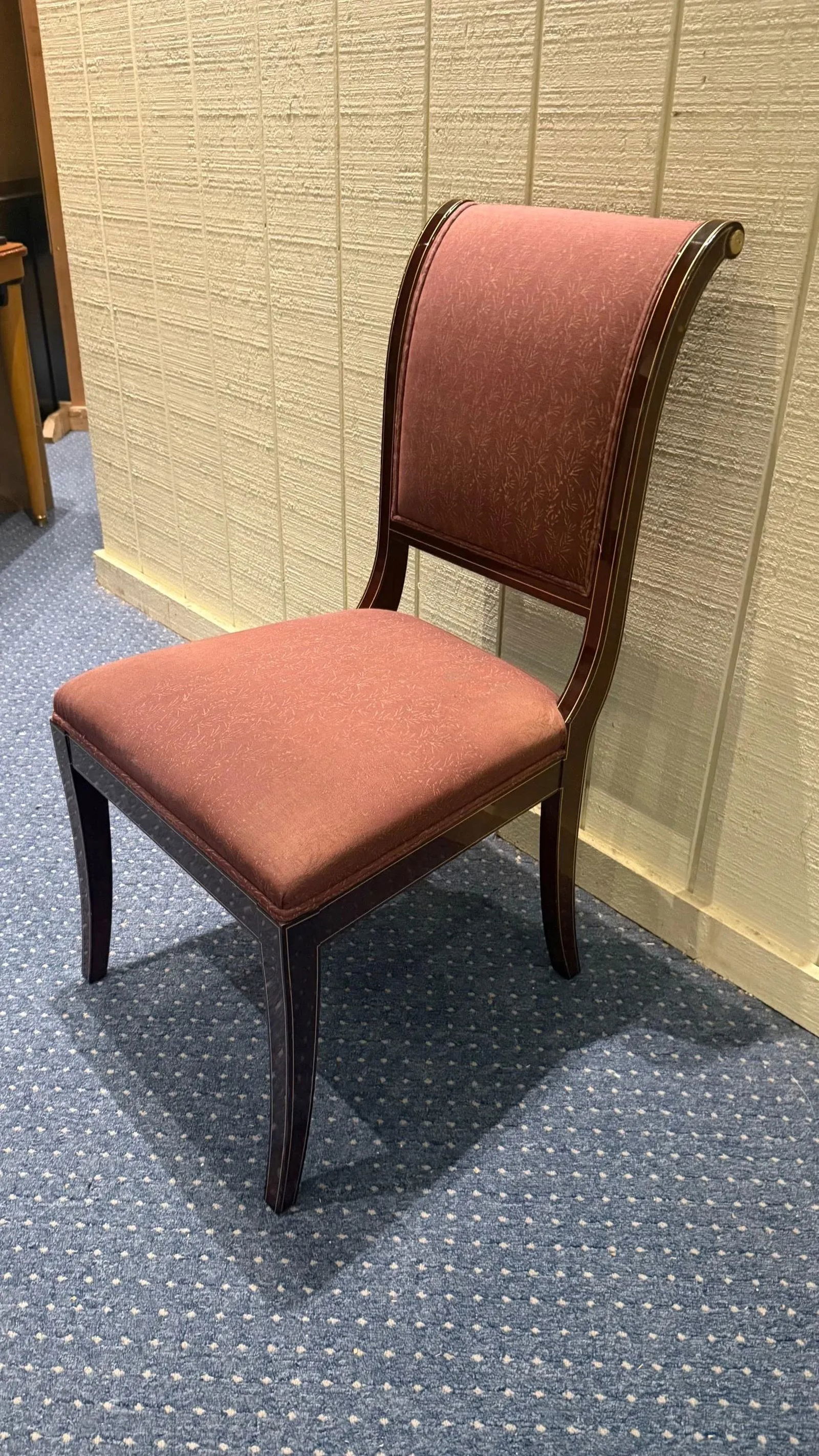 Kindel Mahogany Sleigh Back Side Chair With Hand-Painted Gold Accents - 2