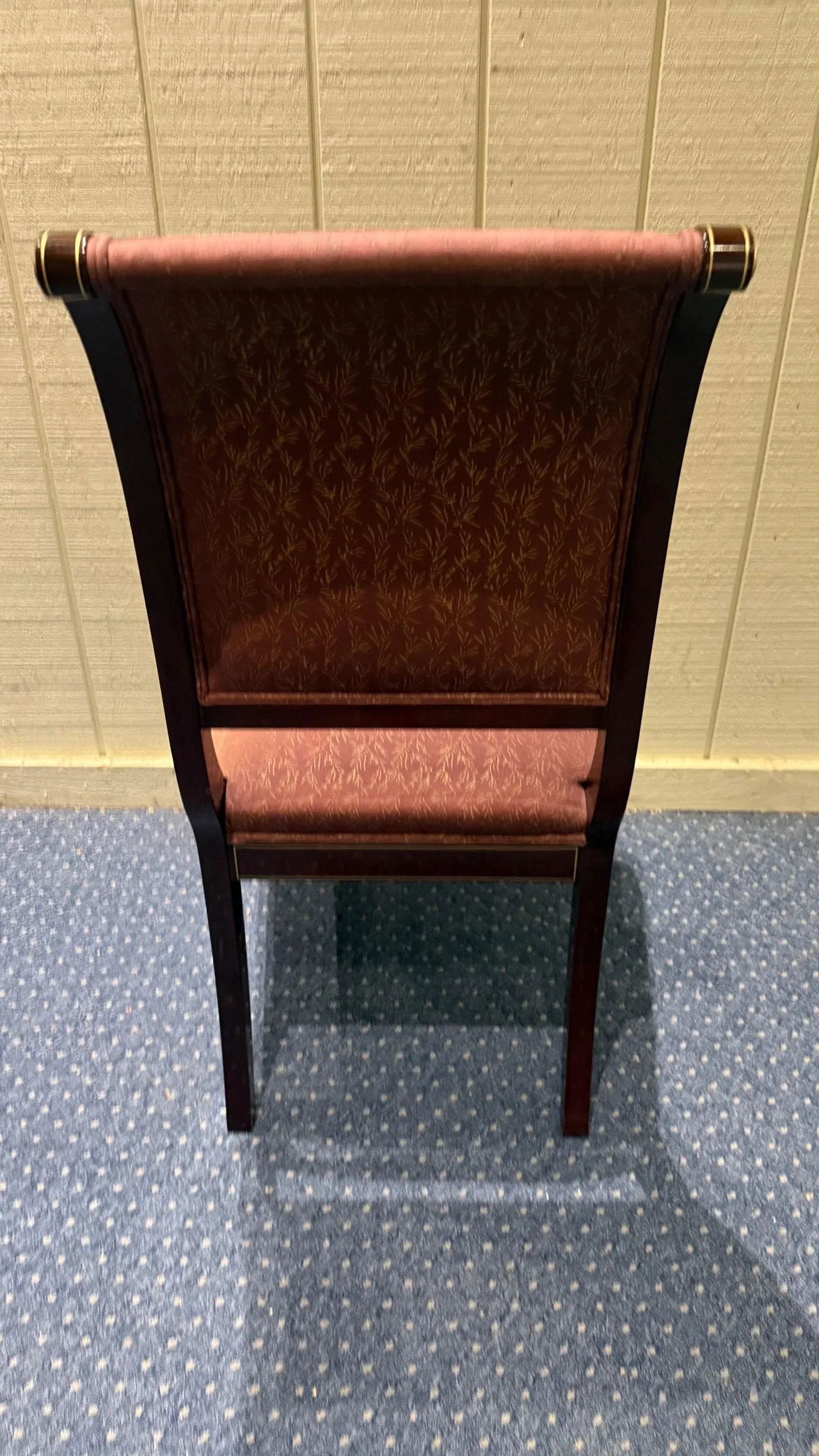 Kindel Mahogany Sleigh Back Side Chair With Hand-Painted Gold Accents - 4