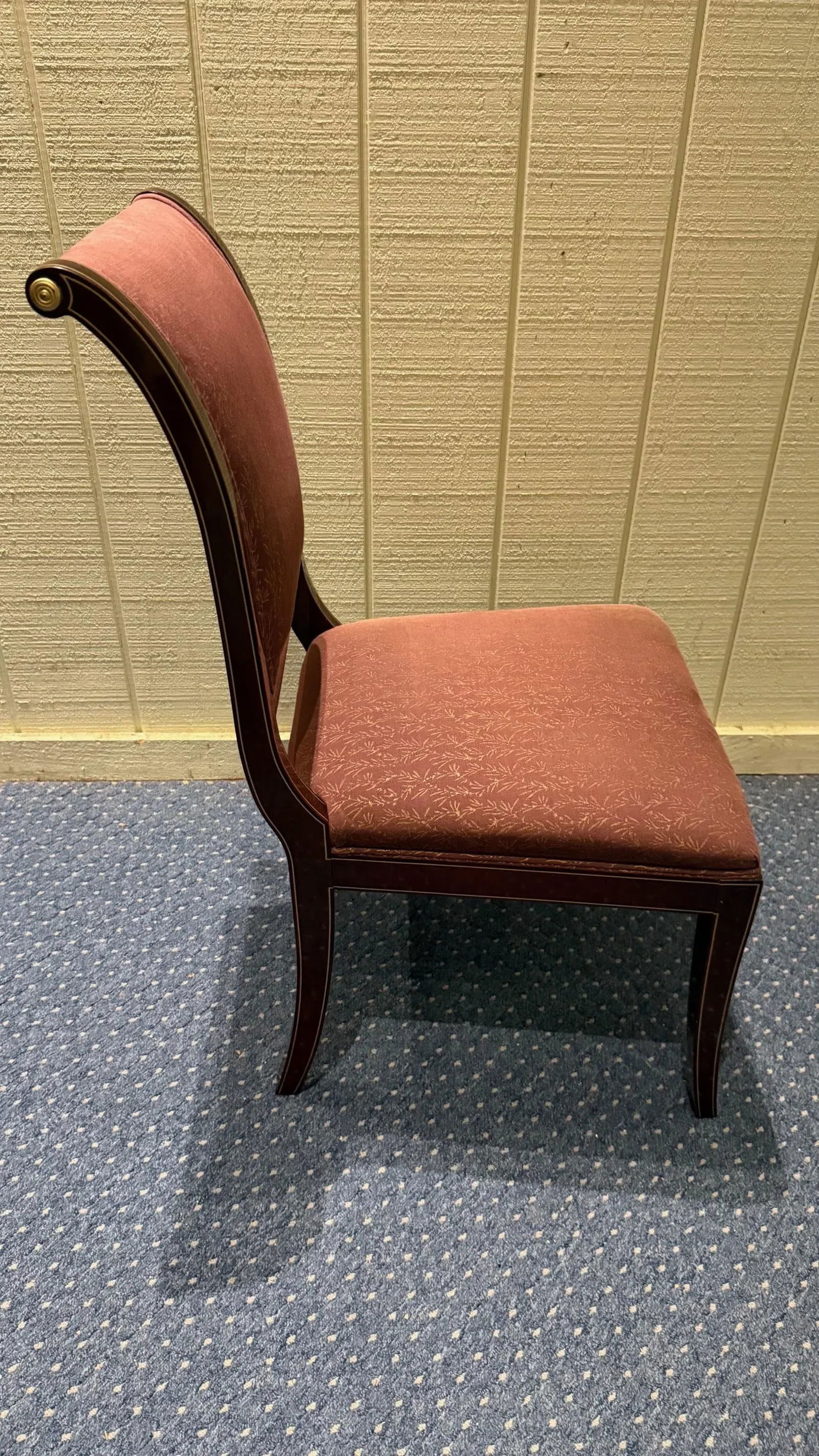 Kindel Mahogany Sleigh Back Side Chair With Hand-Painted Gold Accents - 5