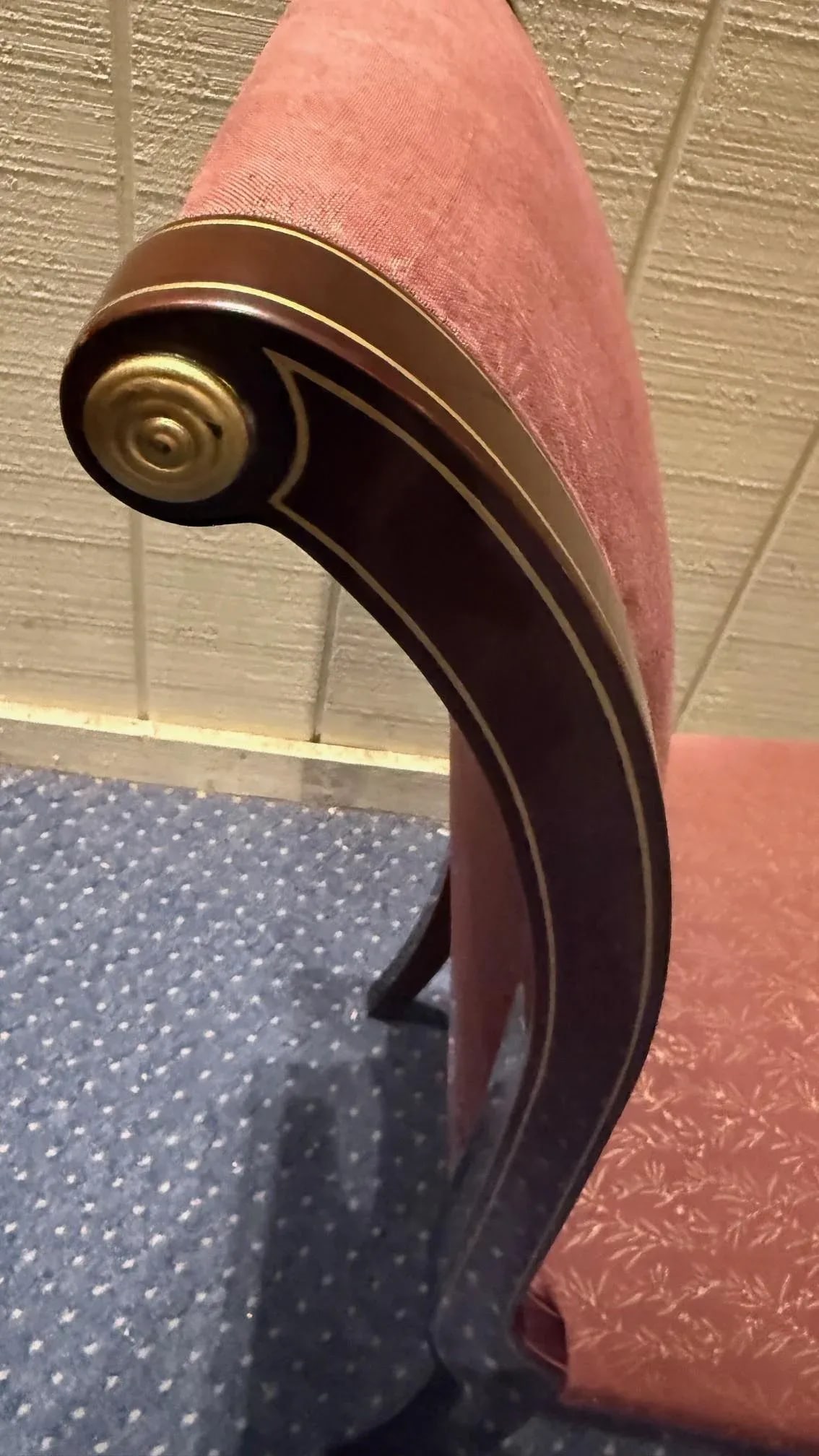 Kindel Mahogany Sleigh Back Side Chair With Hand-Painted Gold Accents - 7