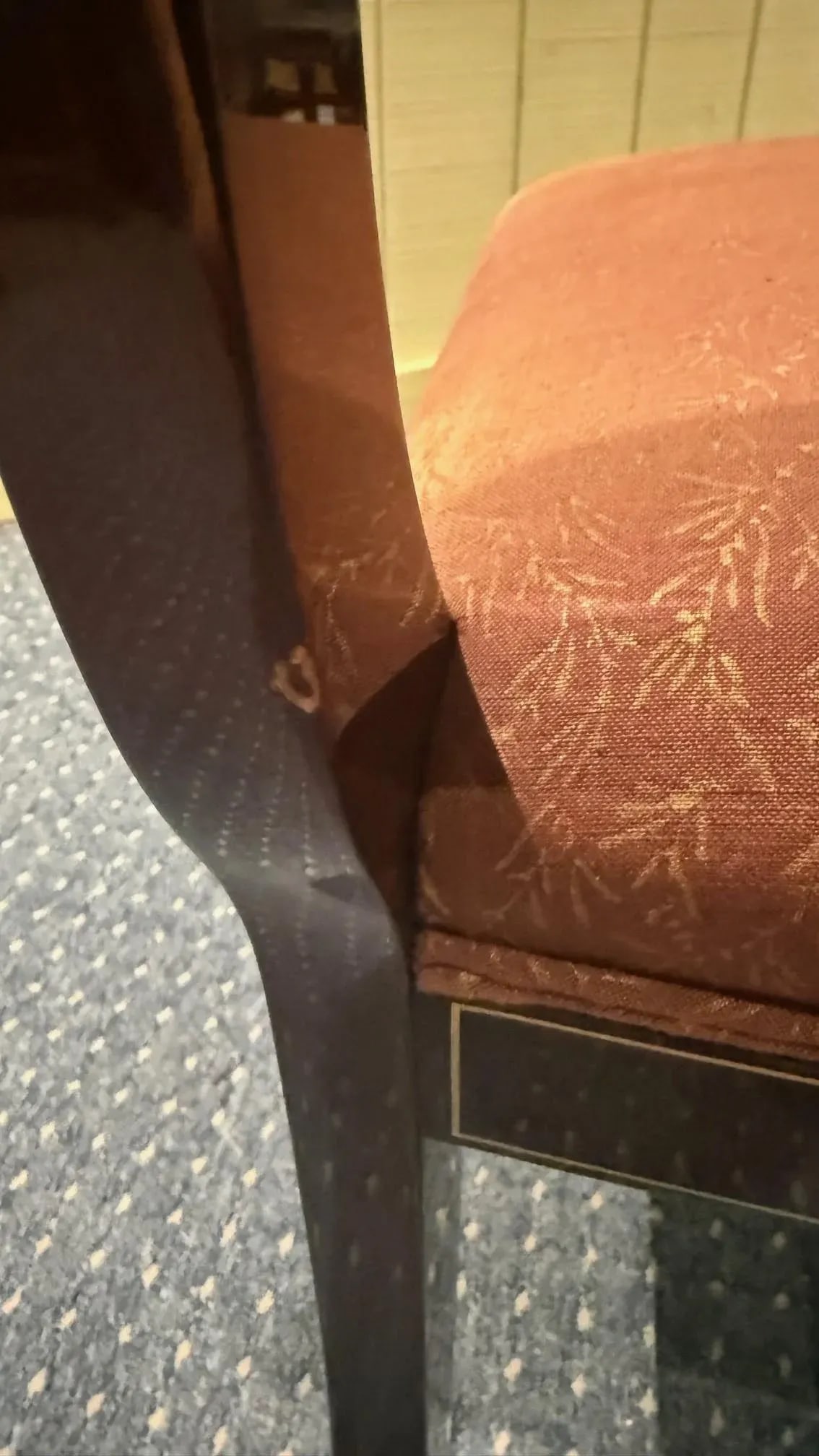 Kindel Mahogany Sleigh Back Side Chair With Hand-Painted Gold Accents - 8