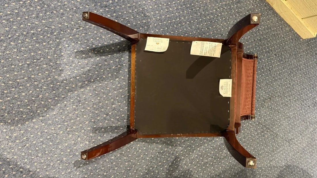 Kindel Mahogany Sleigh Back Side Chair With Hand-Painted Gold Accents - 9