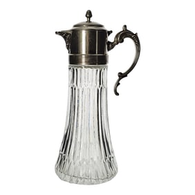 Fb Rogers Italy Cut Glass and Silverplate Decanter Carafe Pitcher – Ornate Vintage Italian