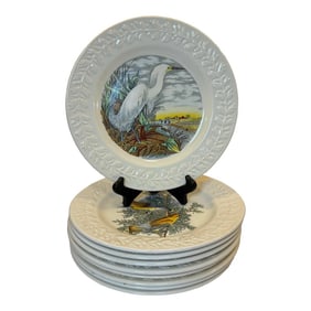 1960s Adams China Birds of America Laurel Dinner Plates - Set of 9