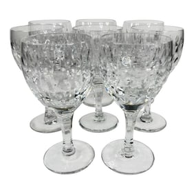 Vintage Atlantis Cut Crystal Wine Glasses - Set of 8